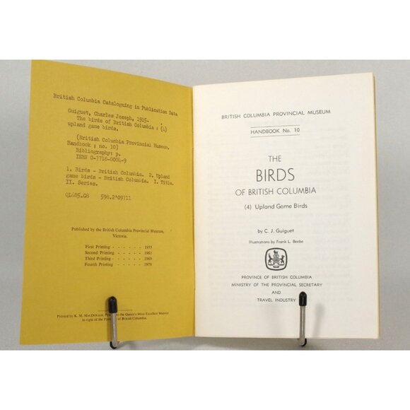 The Birds of British Columbia Upland Game Birds BC Provincial Museum Handbook 10 - Picture 2 of 8